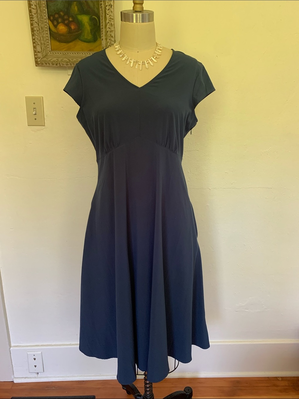 ExOfficio Navy V-Neck Midi Dress